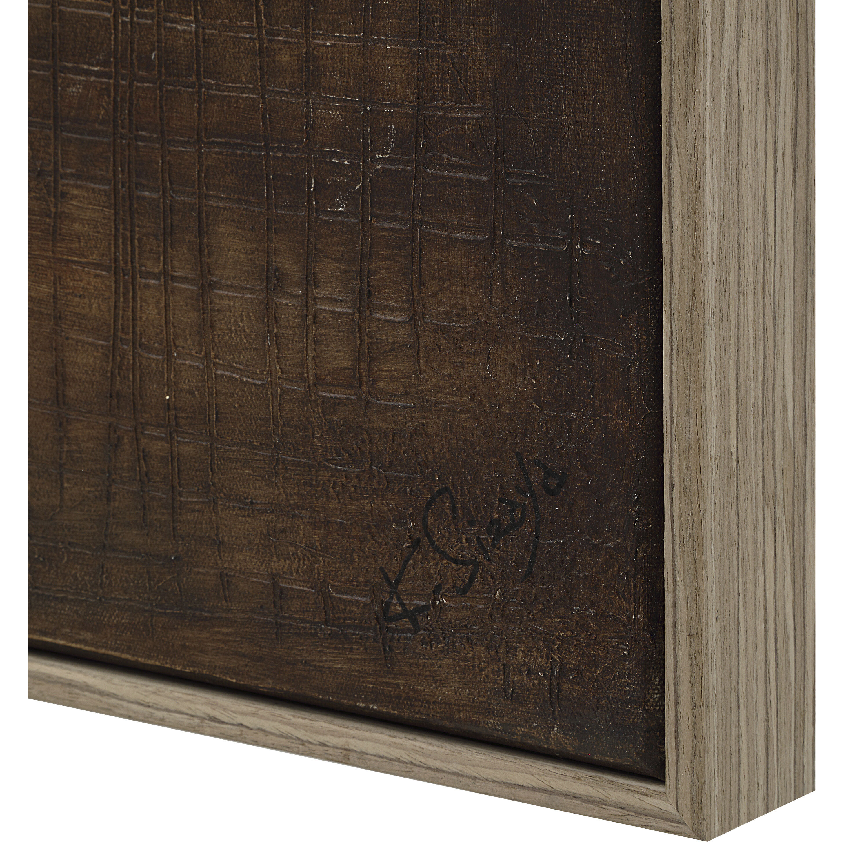 Cannella Multicolor and Medium Walnut Canvas Art