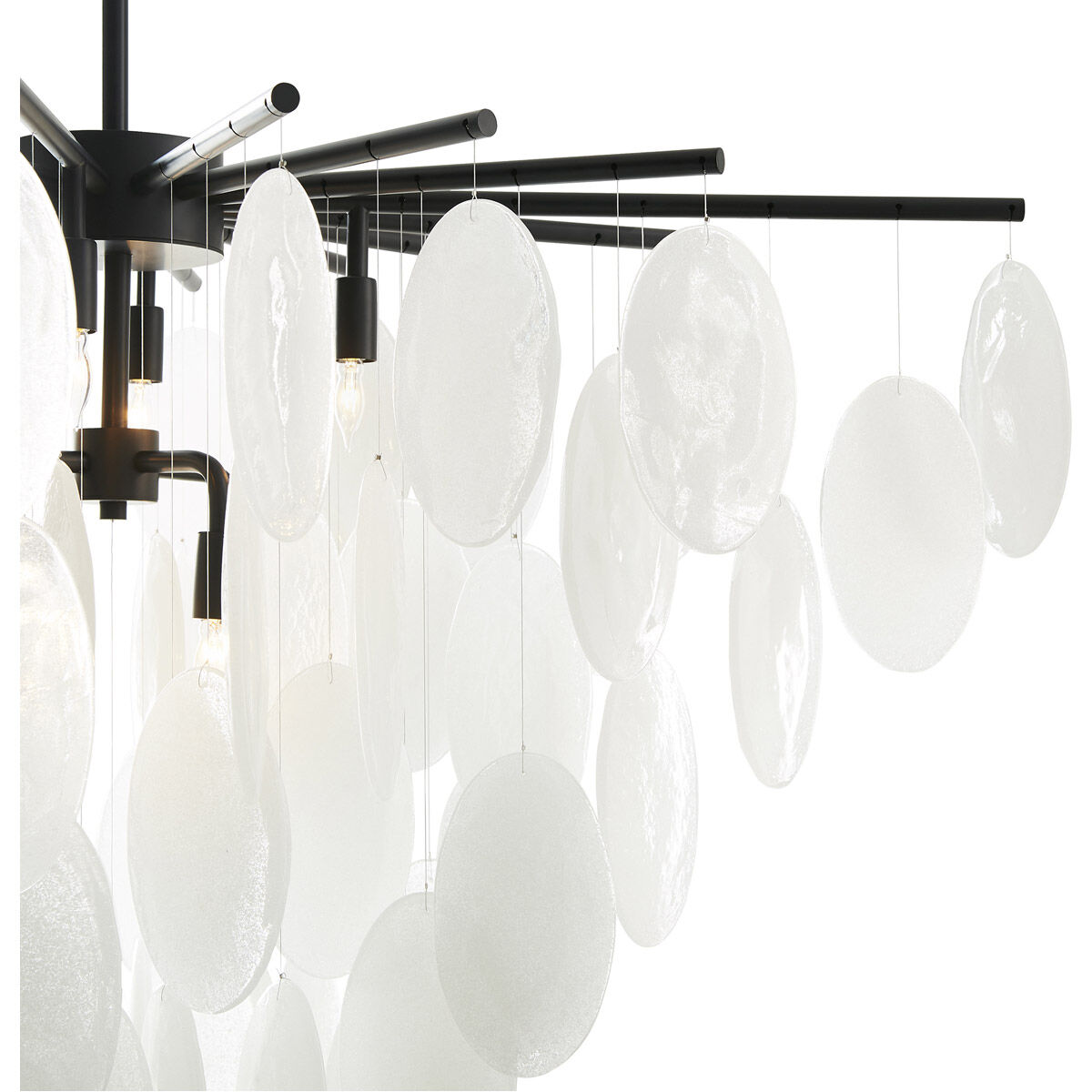 Tiffany 8 Light 42 inch Blackened Chandelier Ceiling Light