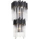 Matrix 2 Light 12.5 inch Matte Black and French Gold Wall Sconce Wall Light in Matte Black/French Gold