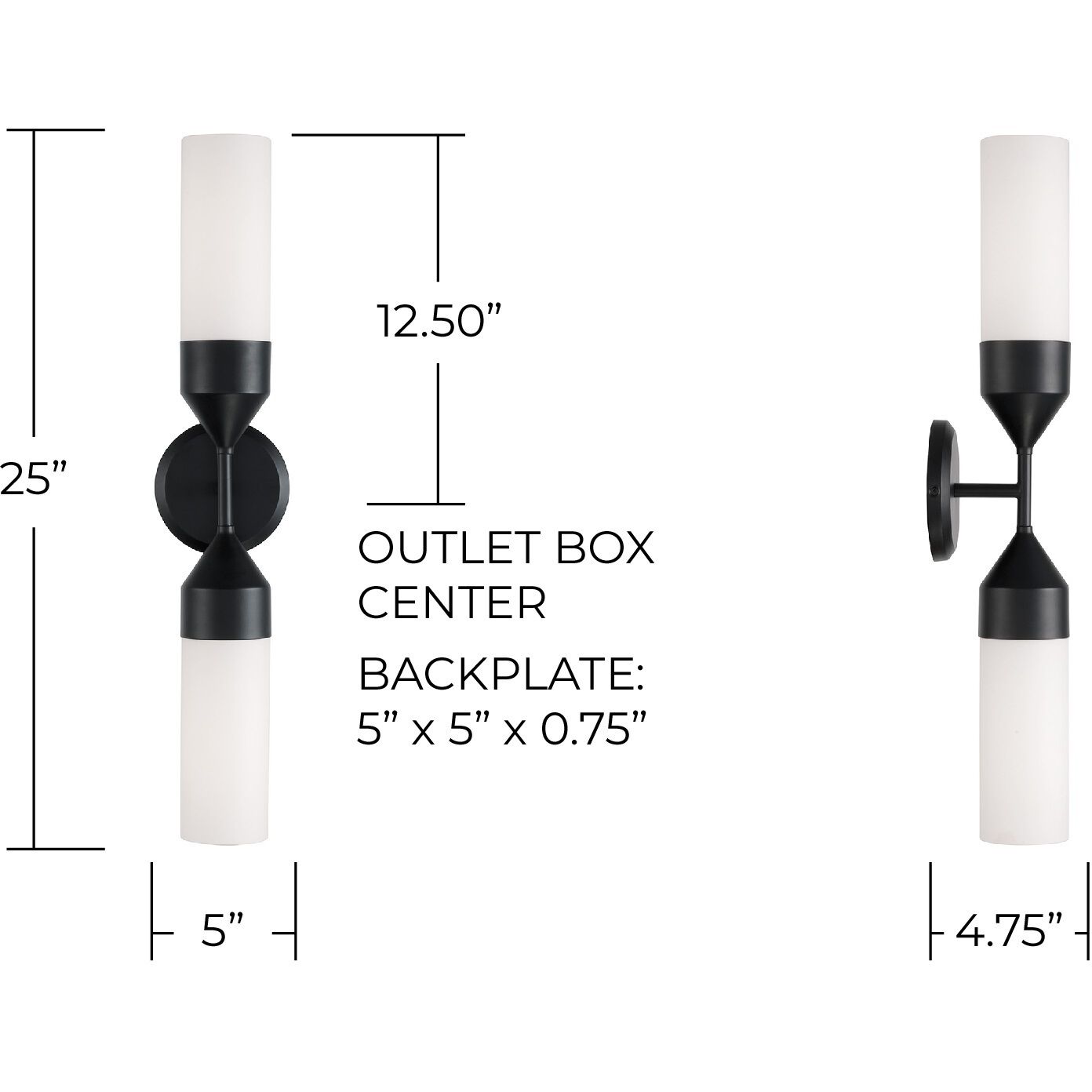 Devon 2 Light 5 inch Matte Black Sconce Wall Light