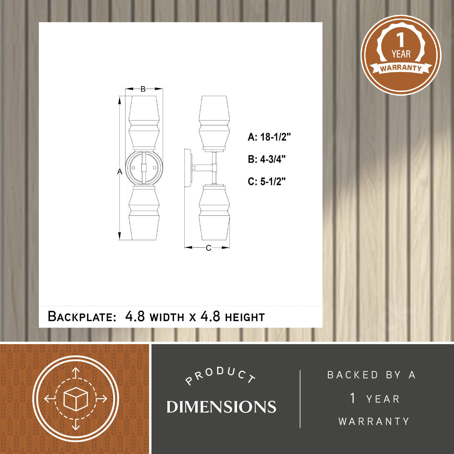 Warren 2 Light 4.75 inch Brushed Brass Wall Light