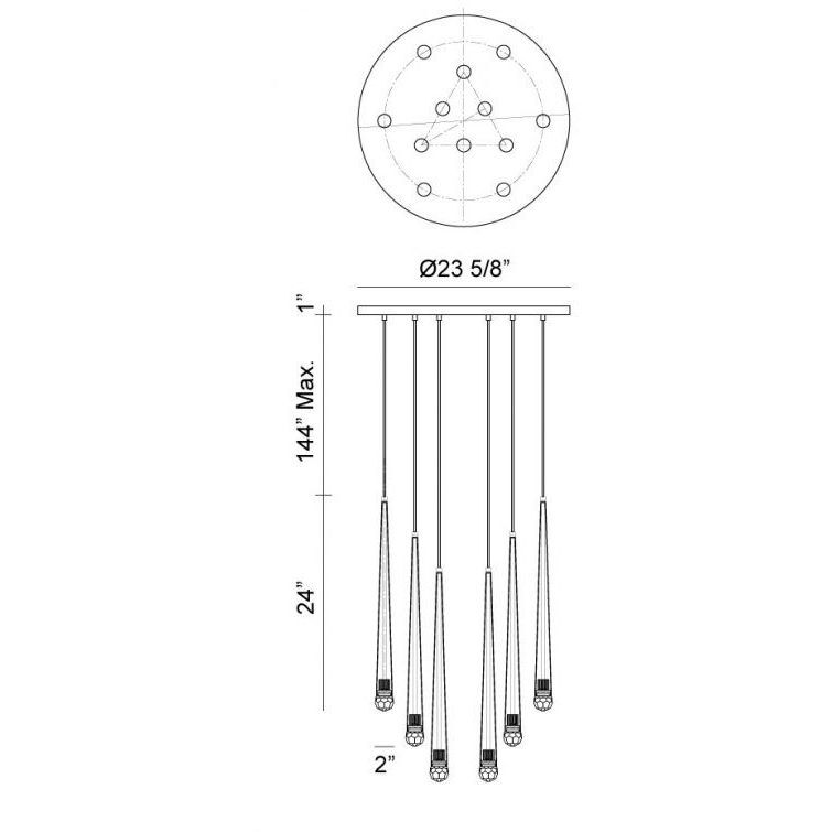 Renaie LED 23.63 inch Aged Gold Brass Pendant Ceiling Light