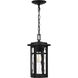 Uma 1 Light 8 inch Matte Black Outdoor Hanging Lantern, Large