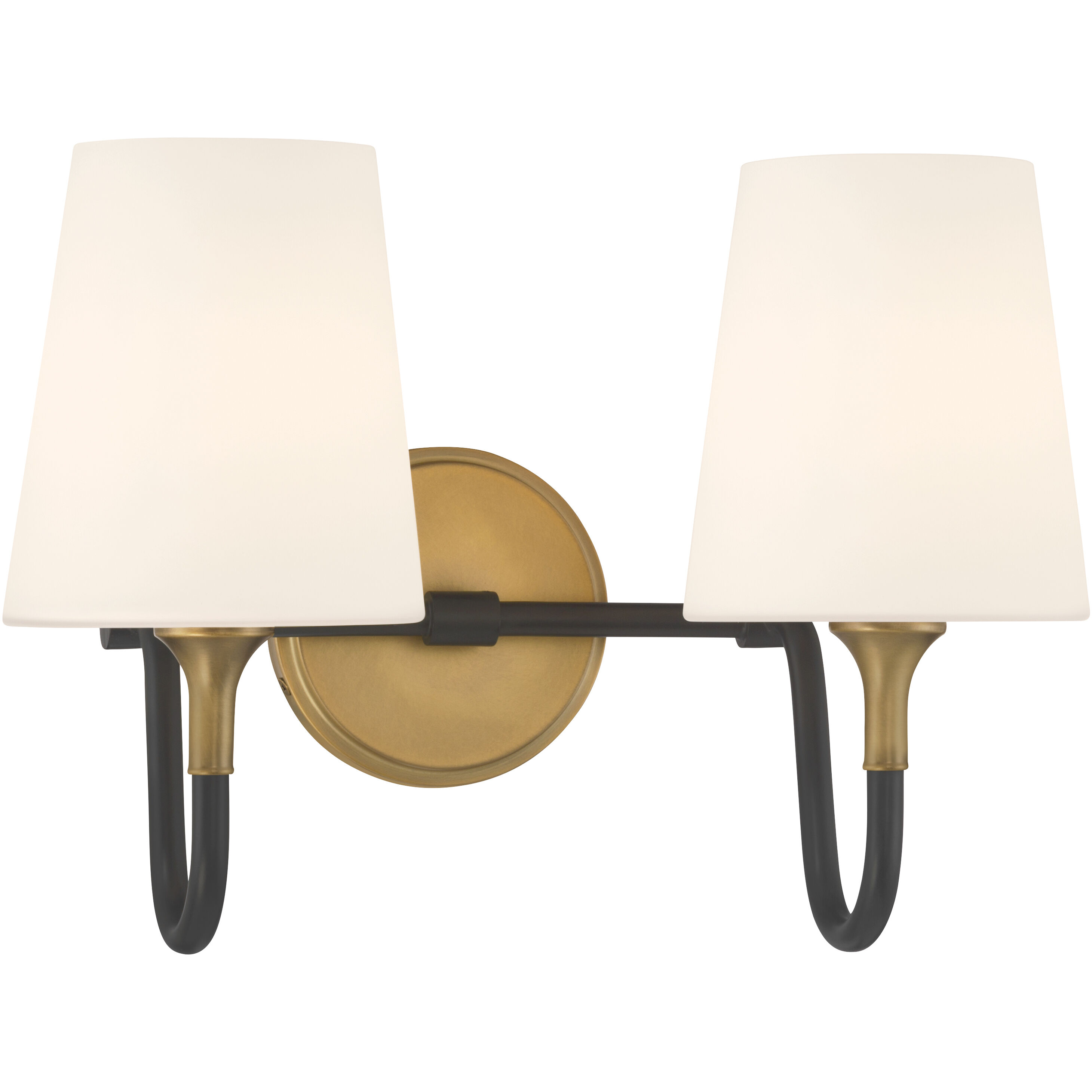 Brienne 2 Light 15 inch Legacy Brass and Dark Matte Black Vanity Wall Light