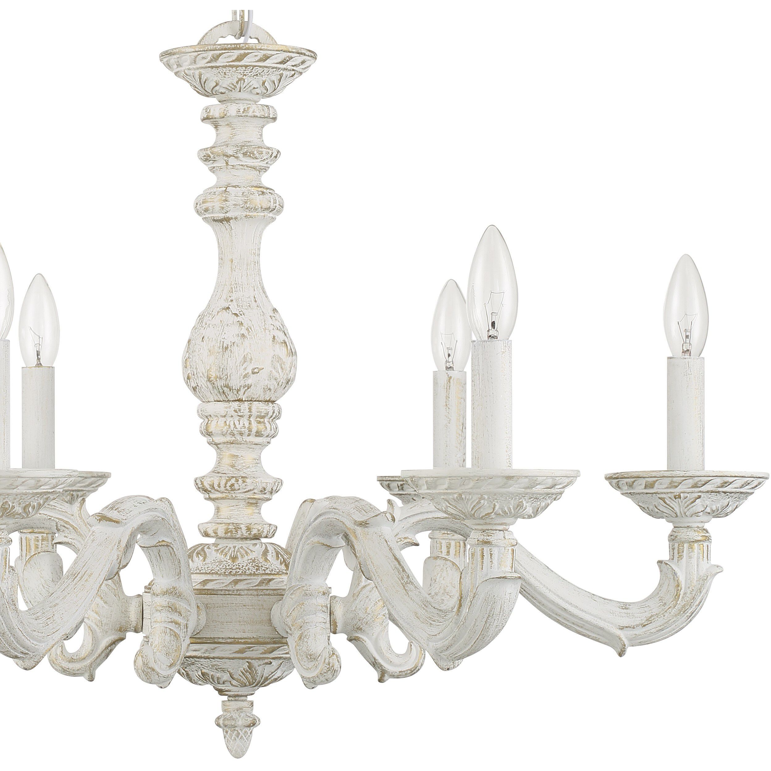 Paris Market 6 Light 28 inch Antique White Chandelier Ceiling Light