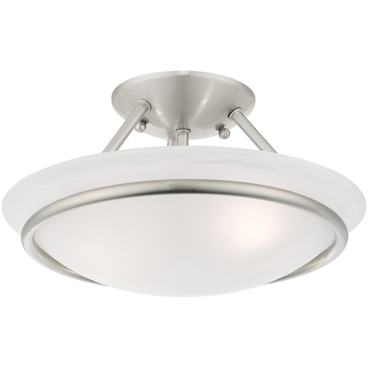 Newburgh 2 Light 12 inch Brushed Nickel Semi-Flush Mount Ceiling Light