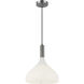 Alora Mood Belleview 1 Light 11.88 inch Brushed Nickel Pendant Ceiling Light in Matte Opal Glass