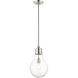 Pendants 1 Light 8 inch Brushed Nickel Pendant Ceiling Light