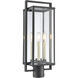 Gladwyn 3 Light 21.5 inch Matte Black with Off White Outdoor Post Light