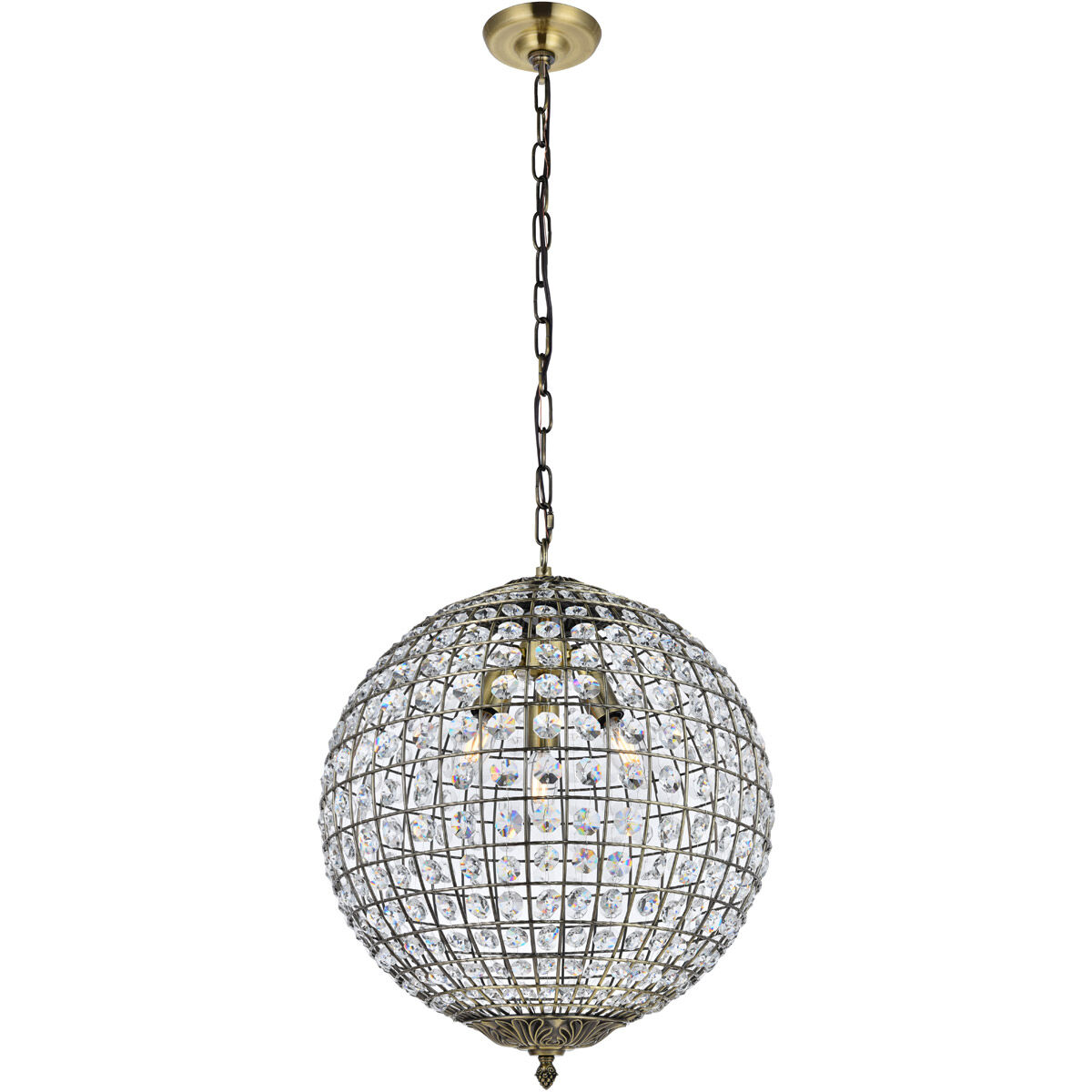 Earlene 3 Light 16 inch Antique Bronze and Clear Pendant Ceiling Light