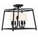 Sylvan 4 Light 16 inch Black Forged Semi Flush Ceiling Light