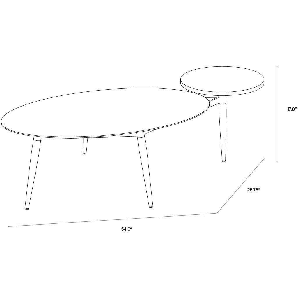 Tuner 54 X 25.75 inch White / Antique Brass Coffee Table