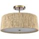 Cabana 3 Light 16 inch Lacquered Gold Semi Flush Ceiling Light