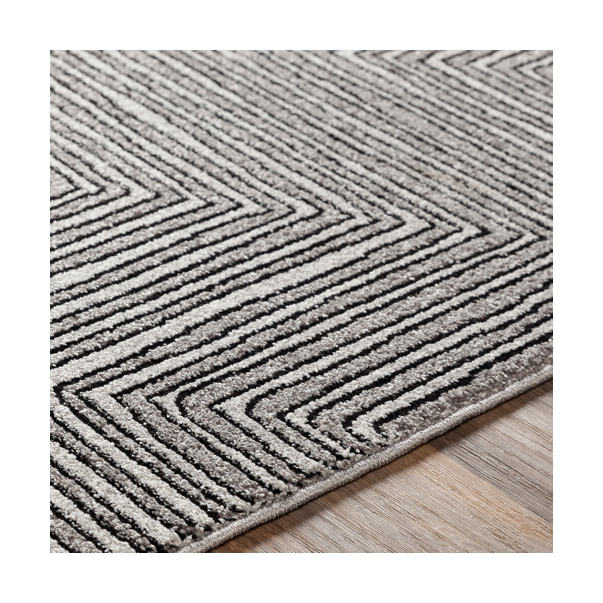 Nepali 87 X 63 inch Black Rug in 5 x 8, Rectangle