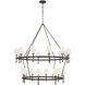 Chapman & Myers Classic LED 57.25 inch Bronze Two-Tier Ring Chandelier Ceiling Light in Linen