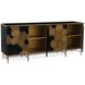 Honeycomb 84 inch Black Glass Credenza