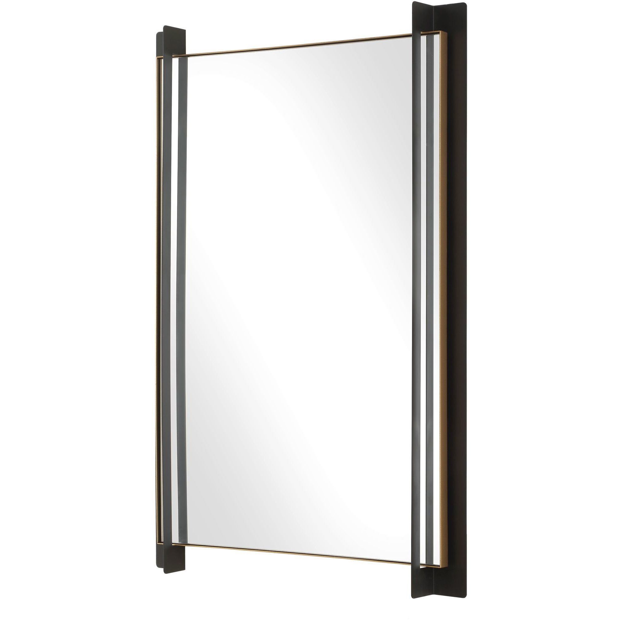 Cunene 39.25 X 26 inch Gold Leaf and Matte Black Wall Mirror