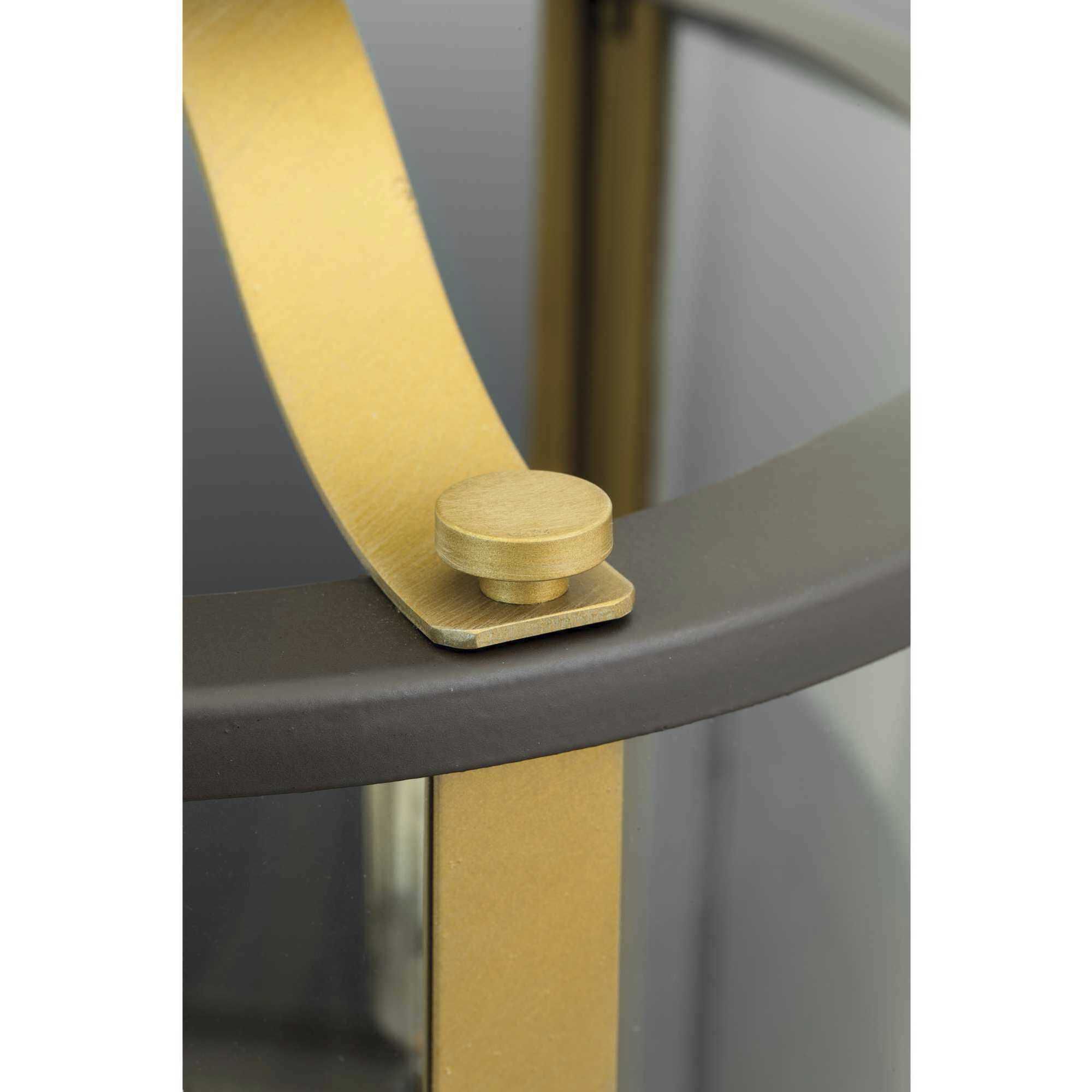 Squire 3 Light 10 inch Antique Bronze Outdoor Semi-Flush Convertible in Antique Bronze and Vintage Brass