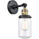 Franklin Restoration Dover LED 5 inch Black Antique Brass Sconce Wall Light, Franklin Restoration
