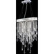Sculptured Leaf 3 Light 7 inch Silver Chandelier Ceiling Light, Oval