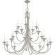 Cranford 20 Light 42 inch Brushed Nickel Foyer Chandelier Ceiling Light