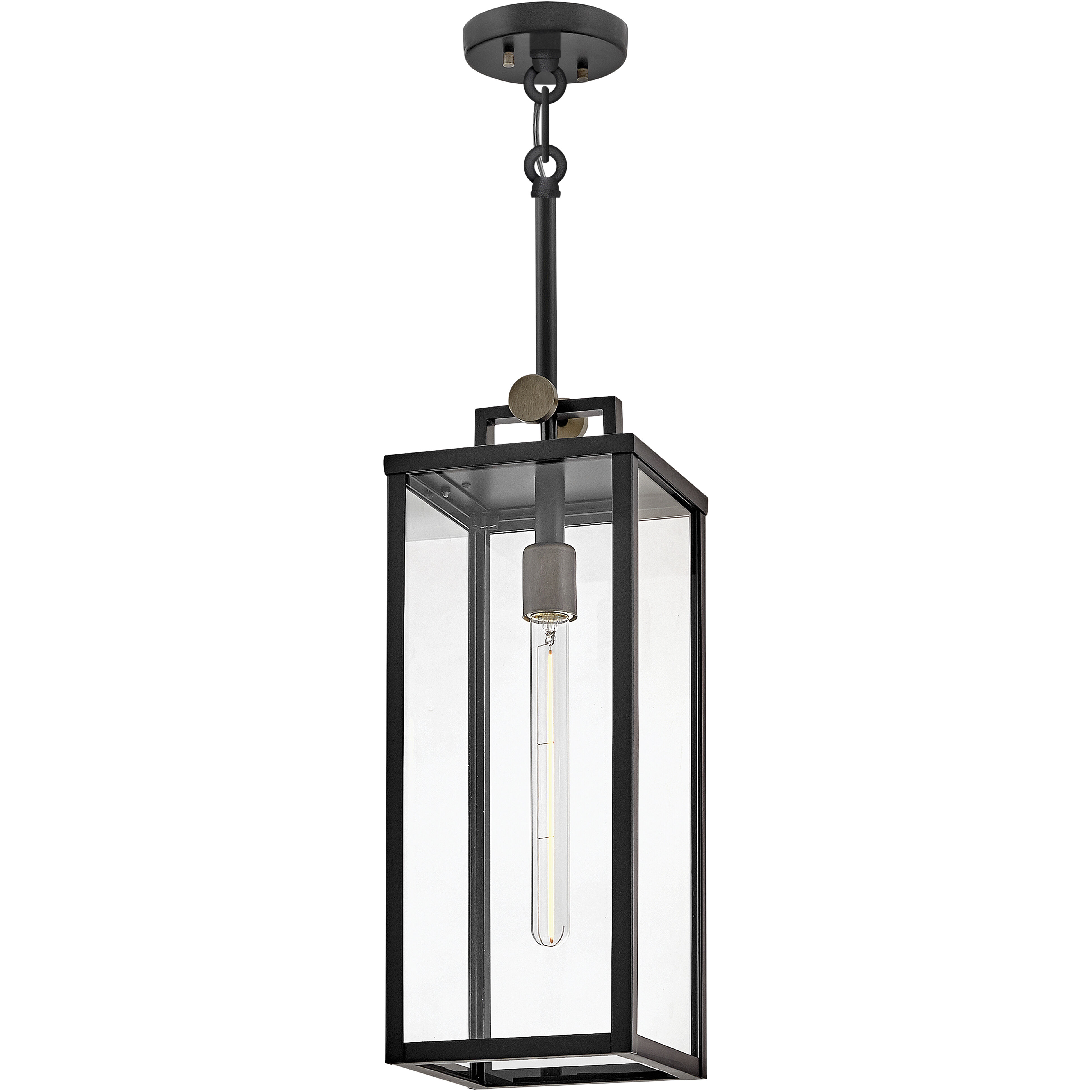 Catalina 1 Light 7.5 inch Black with Burnished Bronze Outdoor Hanging