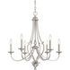Savannah Row 6 Light 26 inch Brushed Nickel Chandelier Ceiling Light