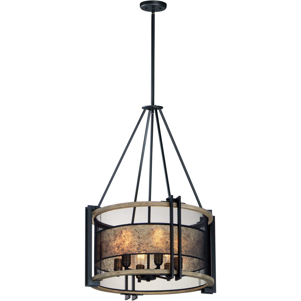 Boundry 6 Light 24 inch Black/Barn Wood/Antique Brass Chandelier Ceiling Light