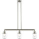 Franklin Restoration Dover 3 Light 37 inch Brushed Satin Nickel Island Light Ceiling Light in Seedy Glass, Franklin Restoration