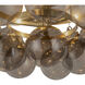 Alora Mood Faye 3 Light 17.75 inch Brushed Gold Semi-Flush Mount Ceiling Light in Smoked Glass