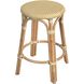 Tobias Rattan Round 24" Counter Stool in Yellow and White Dot