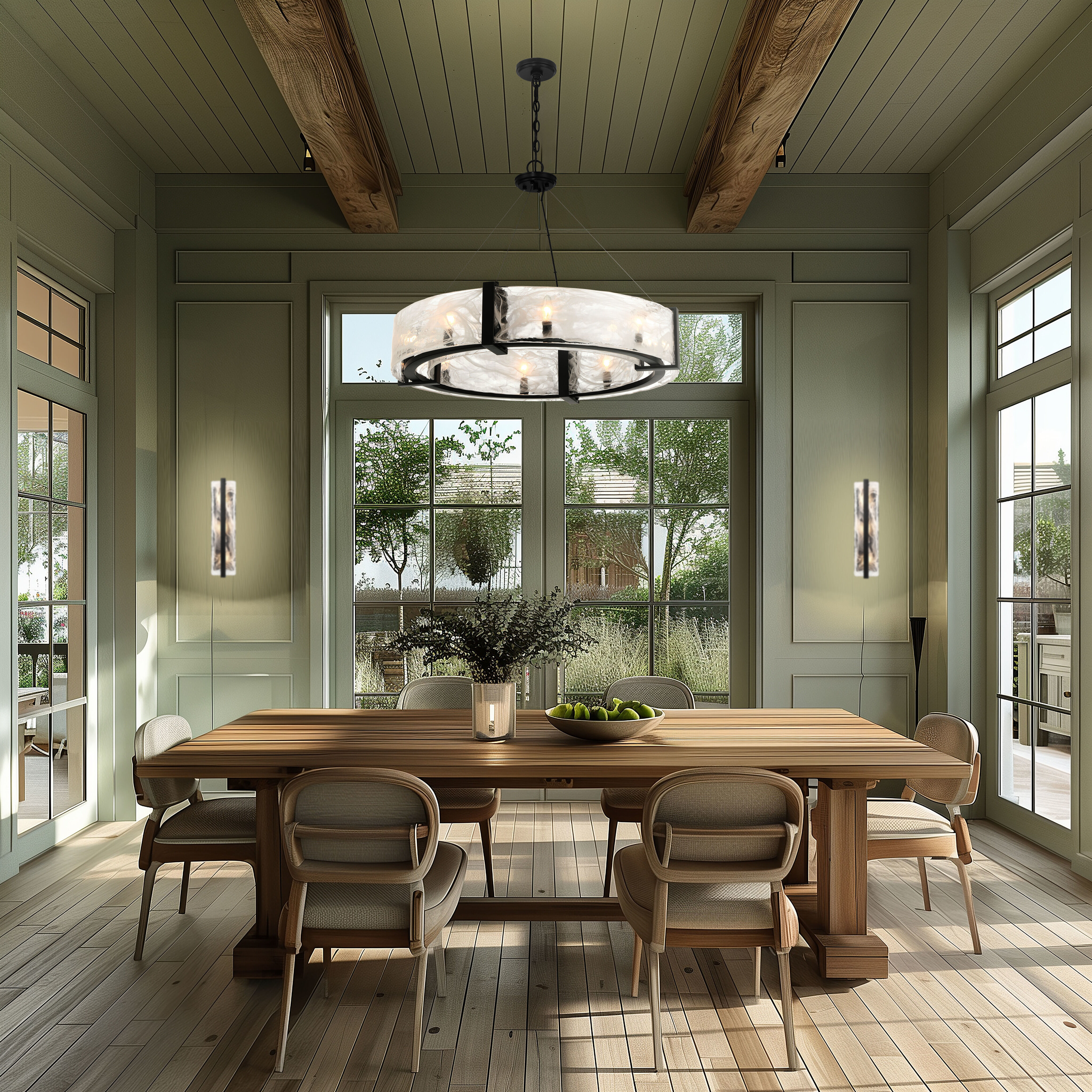 Cloud Break 8 Light 32.5 inch Coal Pendant Ceiling Light