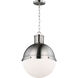 TOB by Thomas O'Brien Hanks LED 13.25 inch Brushed Nickel Pendant Ceiling Light