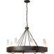 Banded Ring 8 Light 32 inch Dark Smoke Chandelier Ceiling Light in Frosted