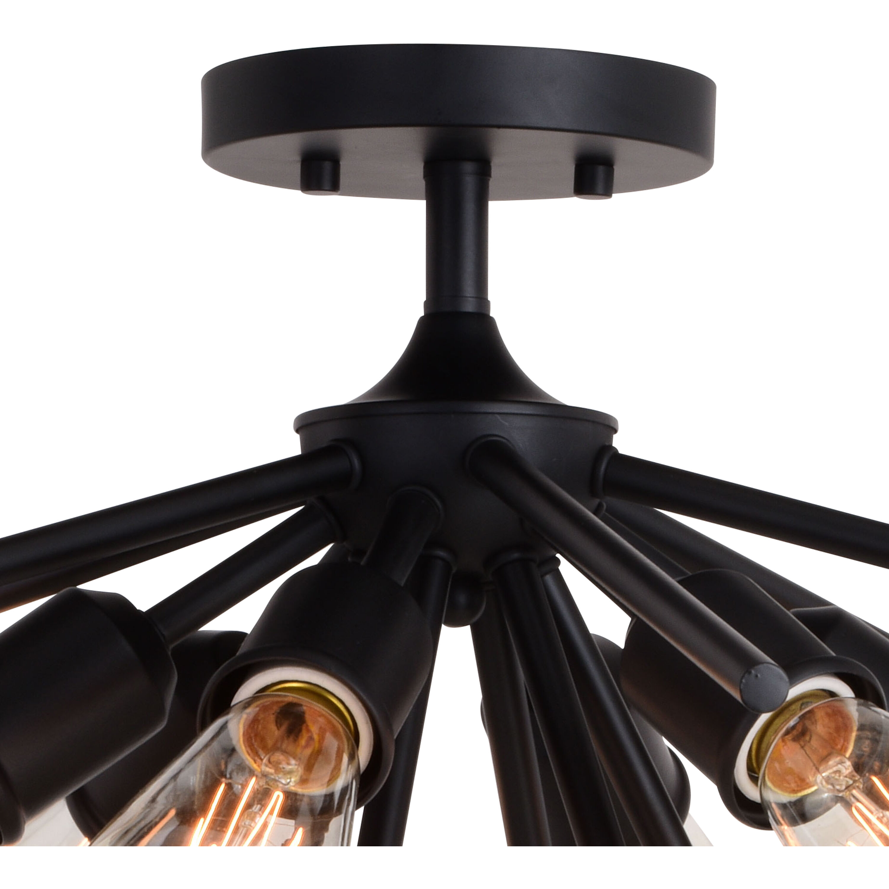 Estelle LED 24 inch Matte Black Semi-Flush Mount Ceiling Light