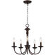 Candle 5 Light 19 inch Rubbed Oil Bronze Chandelier Ceiling Light
