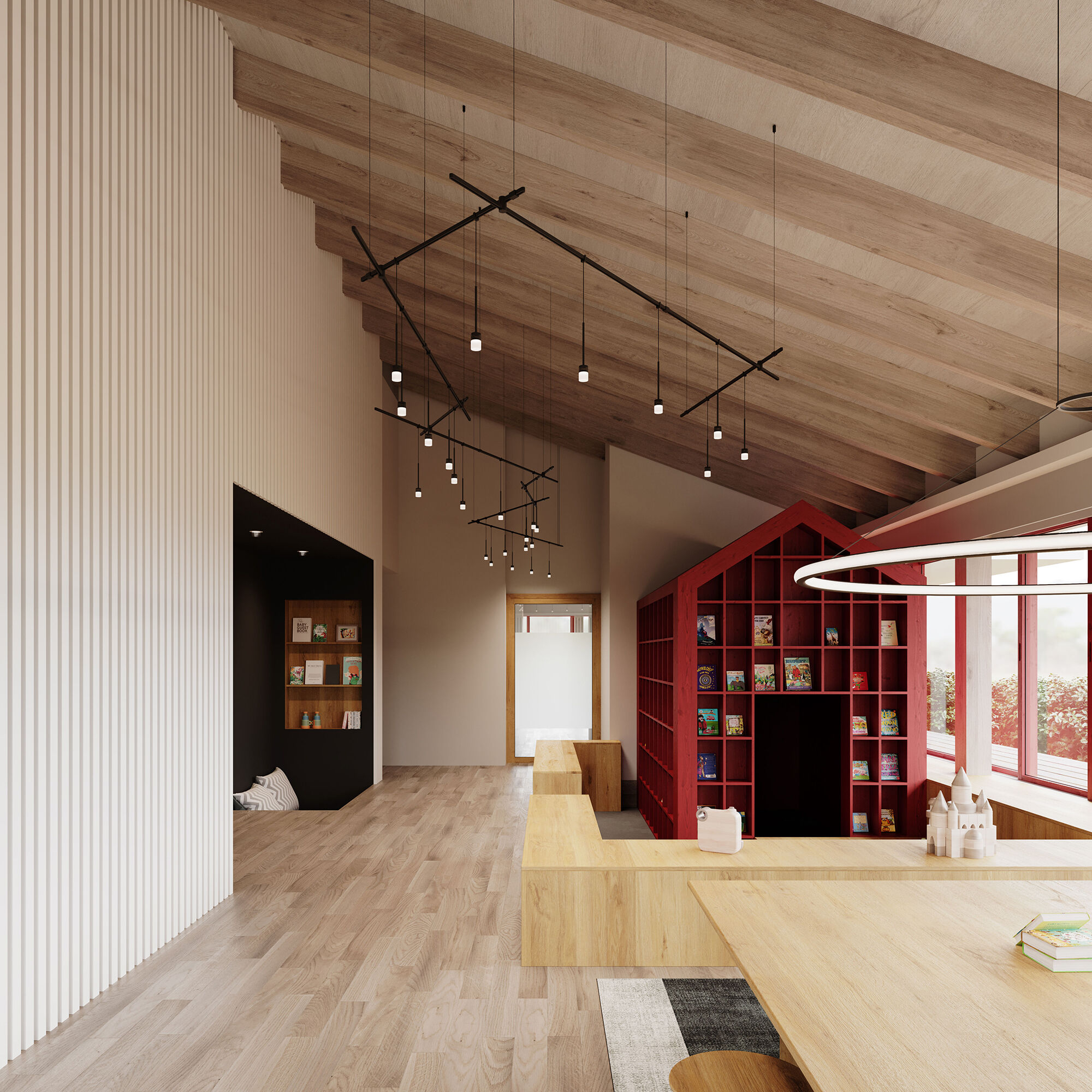 Suspenders LED 85 inch Satin Black Suspension Ceiling Light