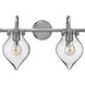 Congress 2 Light 19 inch Chrome Bath Light Wall Light, Retro Glass