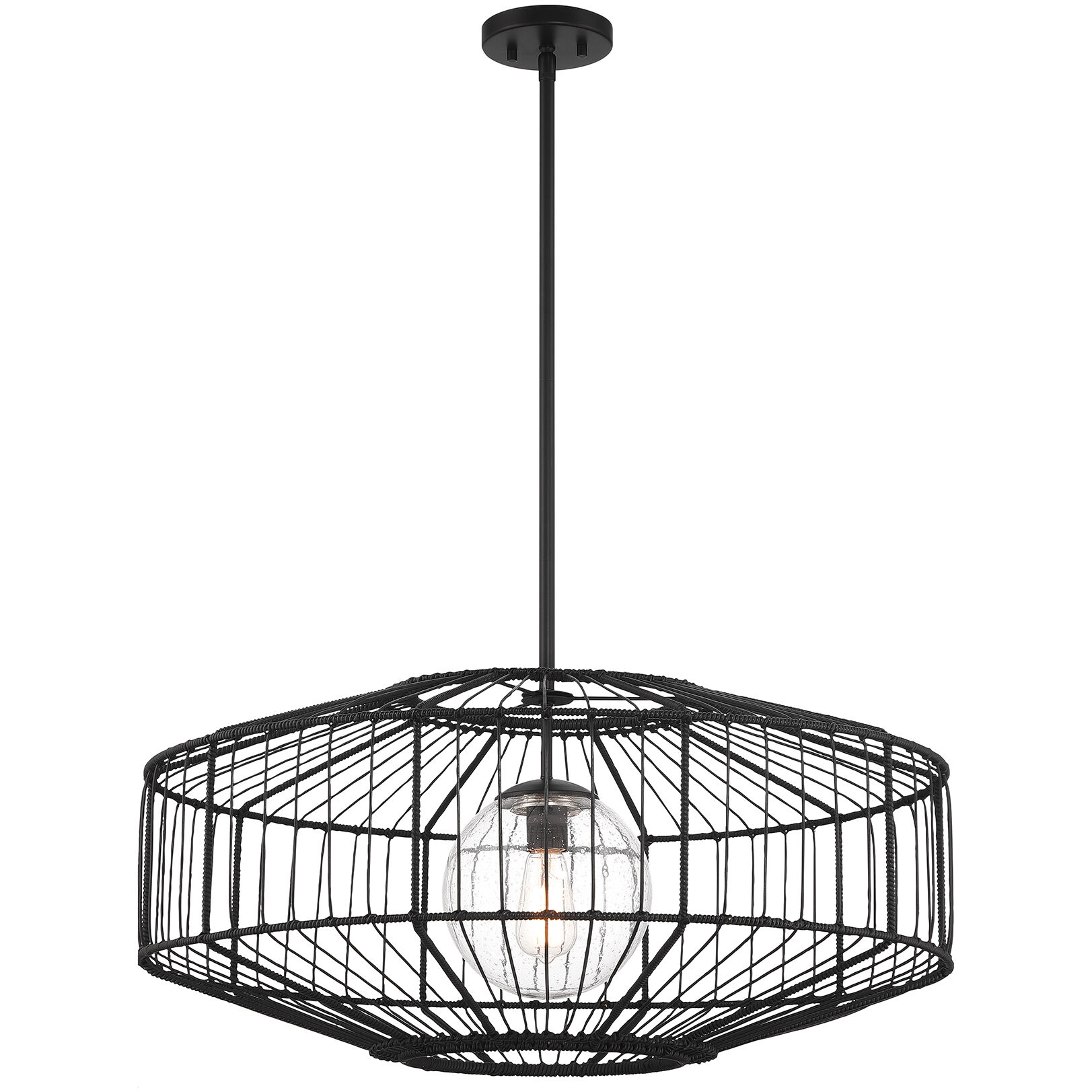 Marcy 1 Light 30 inch Matte Black Pendant Ceiling Light
