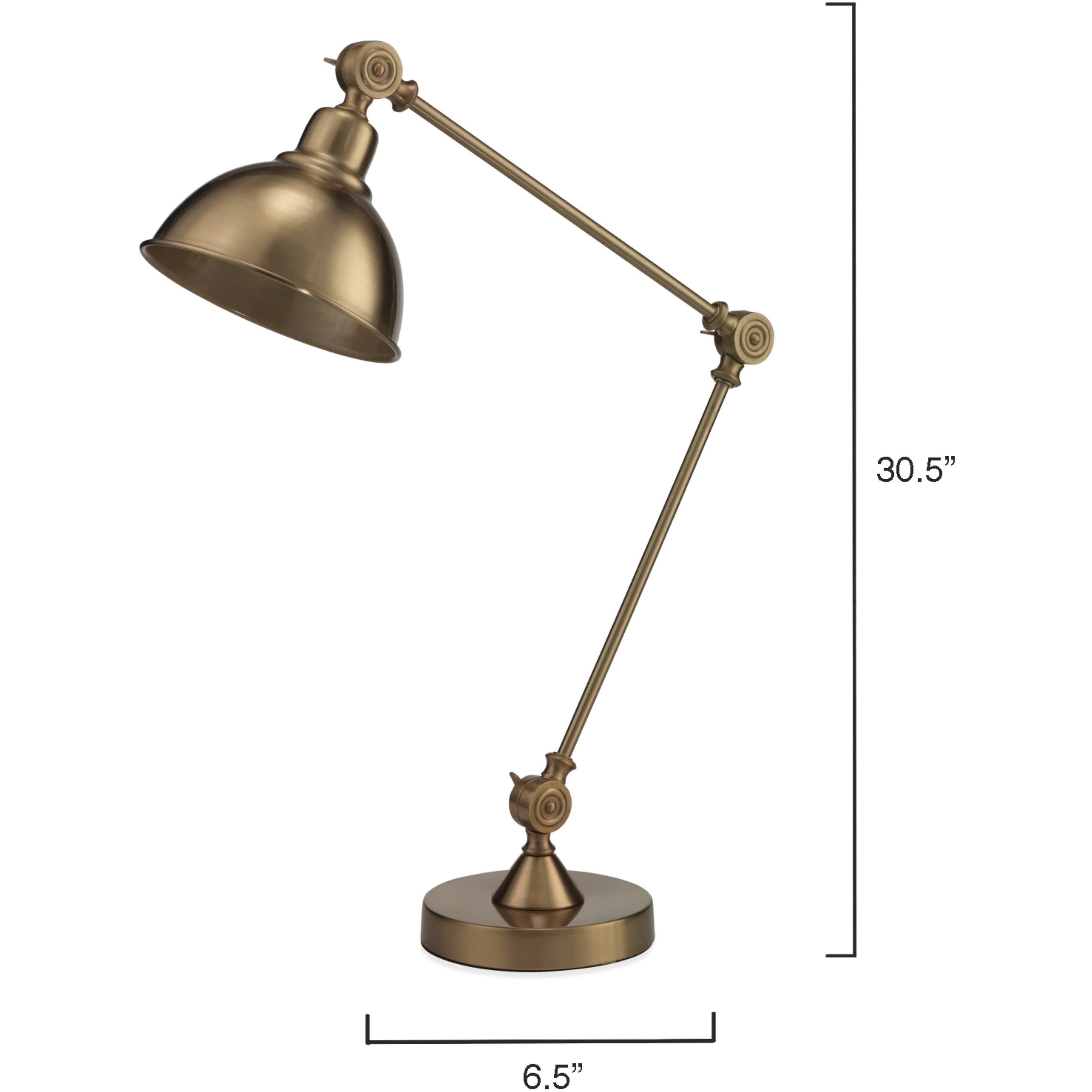 Wallace 30.5 inch 25 watt Brass Finish Table Lamp Portable Light