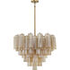 Addis 12 Light 26.75 inch Aged Brass Chandelier Ceiling Light in Tronchi Glass Amber