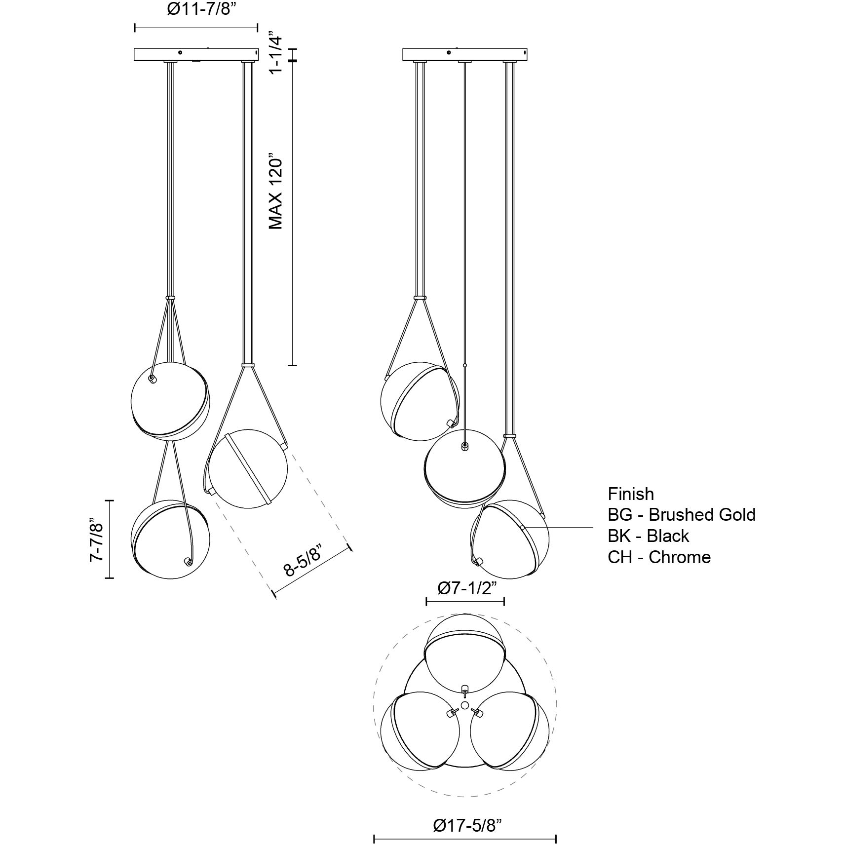 Aries LED 17.63 inch Chrome Chandelier Ceiling Light