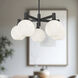 Alora Mood Castilla 5 Light 29.5 inch Matte Black Chandelier Ceiling Light in Matte Opal Glass