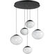 Nimbus LED 26.25 inch Black Multi-Light Pendant Ceiling Light in White Cirrus