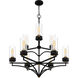 Hillside 9 Light 31.75 inch Matte Black Chandelier Ceiling Light