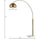 Solar Flair 77 inch 100 watt Aged Brass with White Floor Lamp Portable Light