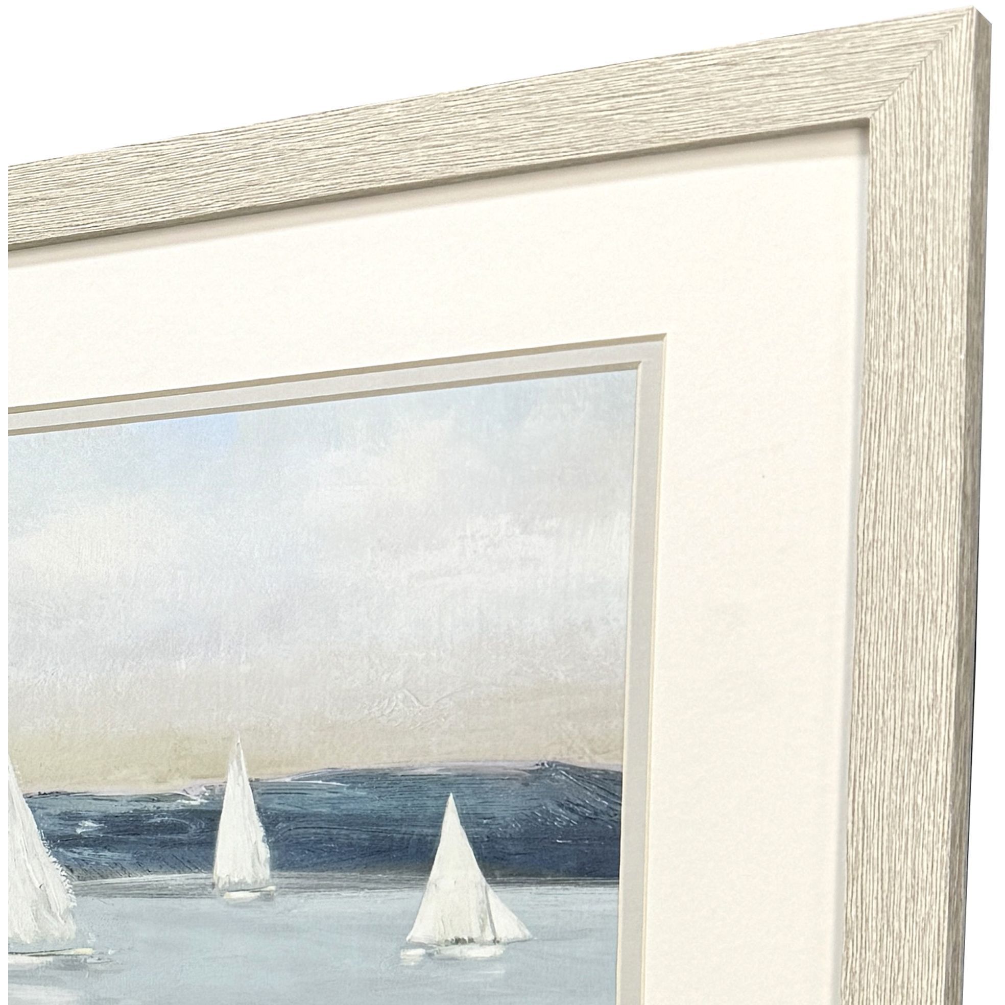 Sailing Scene Blue and White Framed Art, Propac