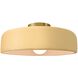 Radiance Collection - Spire LED 13 inch Muted Yellow and Brushed Brass Semi-Flush Ceiling Light in Dedicated LED, 13W x 6H, Form+Finish+Function