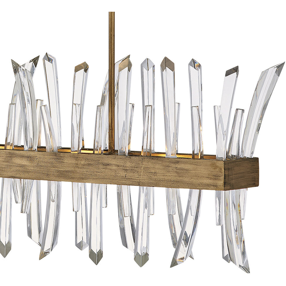 Revel LED 41.5 inch Burnished Gold Chandelier Ceiling Light, Linear & Oval