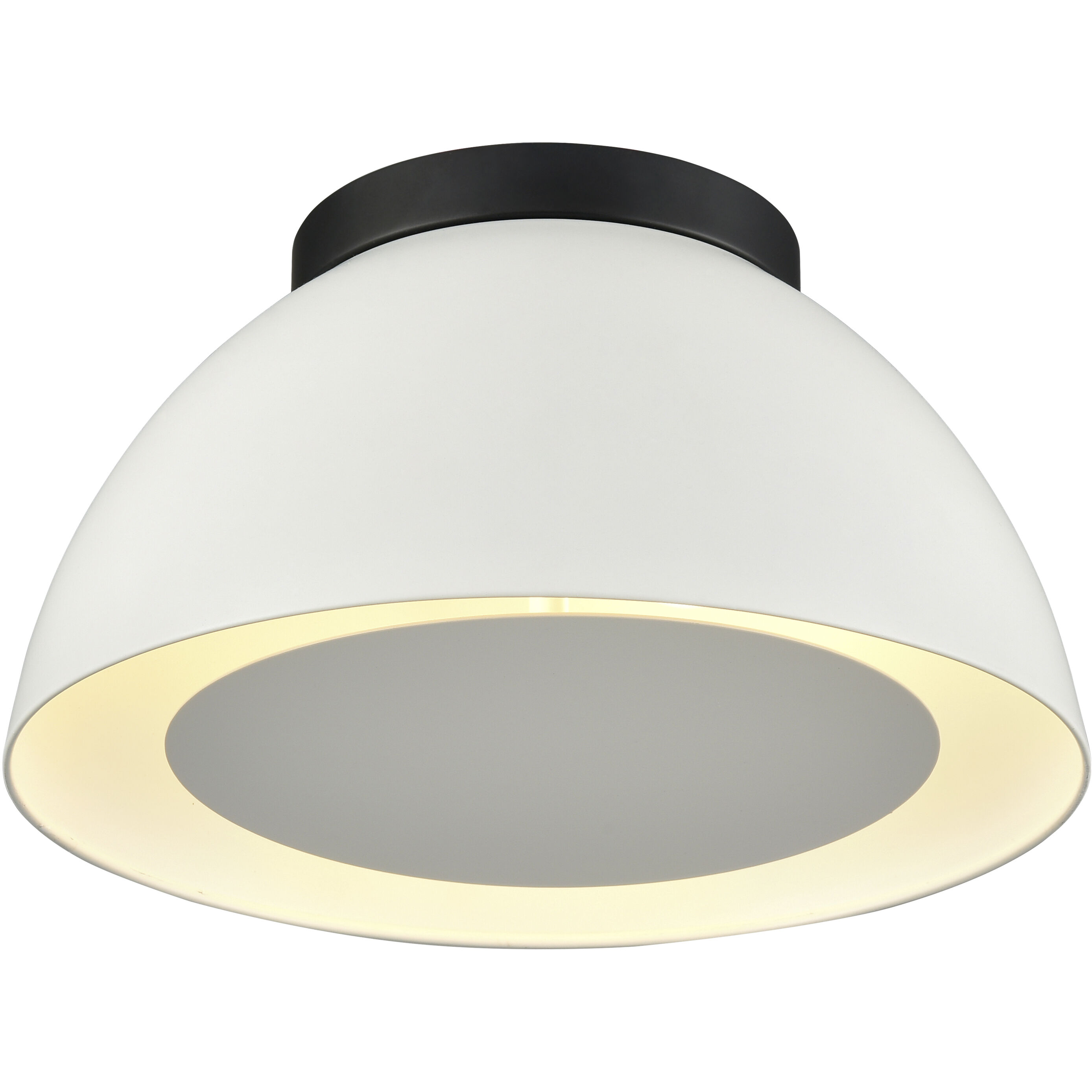 Pelham 2 Light 10 inch White with Matte Black Flush Mount Ceiling Light